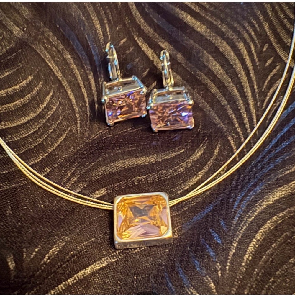 Elegant Pink and Silver Jewelry Set